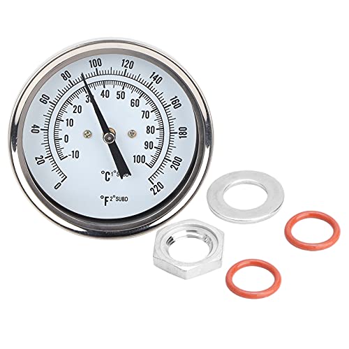 Brewing Thermometer for Home Brewing, Weldless Bi metal Thermometer Kit, NPT 1/2 Brewing Dial Thermometer, 3 Inch Large Dial Thermometer for Homebrew Beer and Wine