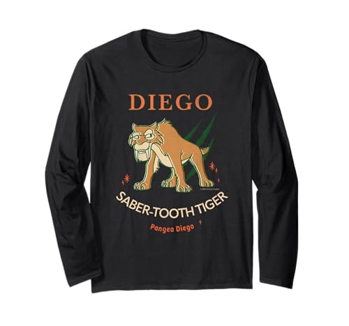 Ice Age Diego Saber-Tooth Tiger Halftone Long Sleeve T-Shirt