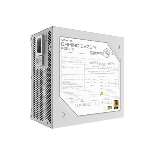 Image of GIGABYTE Gaming 850GM PG5 ICE ATX 3.1 & PCIe 5.1 Ready Fully Modular 850W Power Supply - 80 Plus Gold & Cybenetics Platinum Certified, Dual Color 12V-2x6 Cable, T-Guard, 10 Year Warranty - White