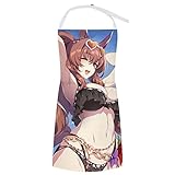 [RFSHOPWF] ウマ娘 ライスシャワー エプロン H型シンプルカフェエプロン おしゃれレディースメンズポケット付き シワになりにくい撥水汚れにくい家庭用ピナフォア 保育士キッチン業務用作業用えぷろん。70cm×84cm