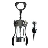 Renaud Wing Corkscrew Wine Bottle Cork Opener by Premium Professional all-in-one set with Bonus Wine Bottle Stopper for Wine Enthusiast Waiters and Bartenders - Best Wine Opener