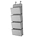 Produktbild Hängende Lagerung Home Hanger Veranstalter 4-Shelf Schrank an der Wand Tür für Babykleidung Unterwäsche, grau Lagerung Beutel (Color : Grey)