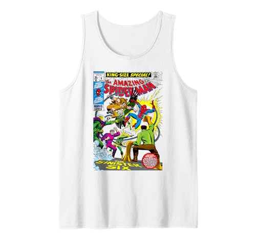 Débardeur Marvel Spider-Man rétro blanc idéal pour le sport d'été et les tenues décontractées