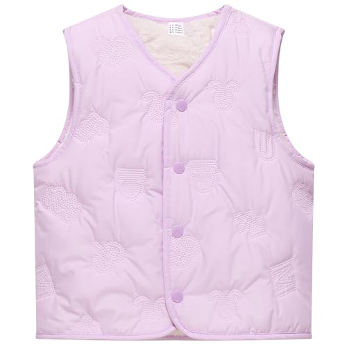 AIWUHE Toddler Girls Boys Fleece Vest Kids V-Neck Vest Jacket Lightweight Sleevless Fall Winter Warm Outerwear 1-5T