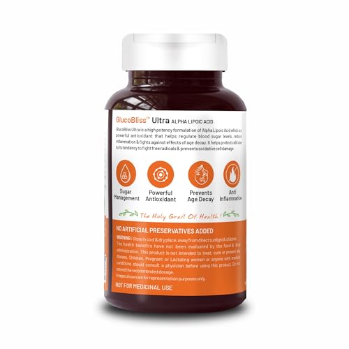 Image of Bliss Welness Alpha Lipoic Acid 300mg | Natural ALA | Universal Antioxidant Liver Health Energy Booster Blood Sugar Management Supplement - 60 Vegetarian Tablets