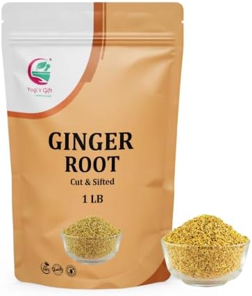 Dried Ginger Root 1 LB (16 Oz)| Cut and Sifted Dried Ginger Pieces | As Spicy as Fresh Ginger | Flavourful Indian Spice |100% Pure and Natural For Making Flavourful Tea | By Yogi's Gift®