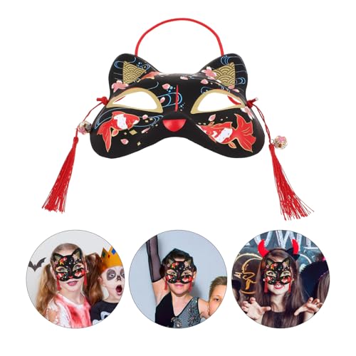 Masque de chat noir léger Beavorty en plastique avec fixations intégrées - 7