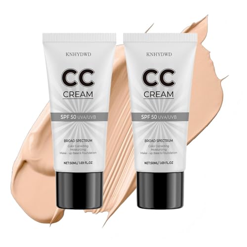 CC Cream for Older Women, 2 Packs Skin Tone Adjusting CC Cream, CC Creams Self Adjusting for Mature Skin, Moisture, For All Skin Types, Lightweight & Hydration, All-in-One Gentle Daily Moisturizer