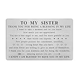 ABNTY Sister Valentines Gifts - Sister Appreciation Wallet Card Insert - Valentine's Day & Birthday Gifts