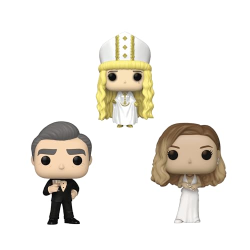 Funko Pop! Schitt's Creek Wedding Set of 3 - Johnny, Moira and Alexis in Wedding Outfits