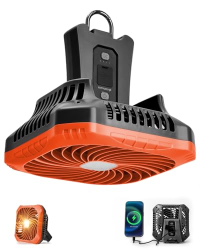 Odoland Portable Camping Fan with LED Lantern, 40H...
