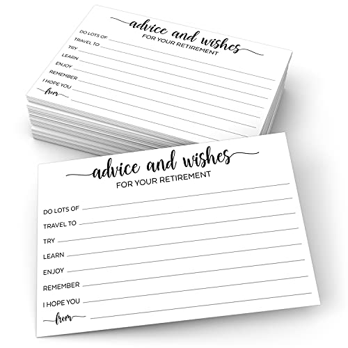 321Done Retirement Party Advice and Wishes Cards, 4x6 White, Made