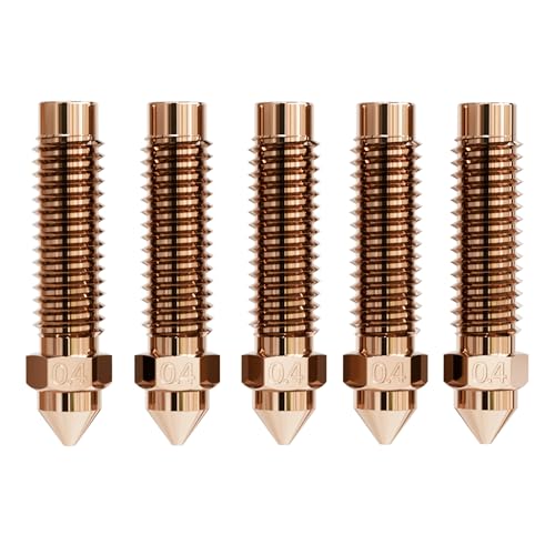 5PCS Premium Brass Nozzles for Elegoo Centauri Carbon / CC2 3D Printer, 0.4mm High Thermal Conductivity Extruder Nozzles for 1.75mm PLA/PETG/TPU, High Speed & Precision Hotend Accessories