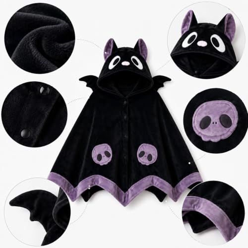 Image of Halloween Animal Hooded Blanket Cape Plush Costume Inspired Wearable