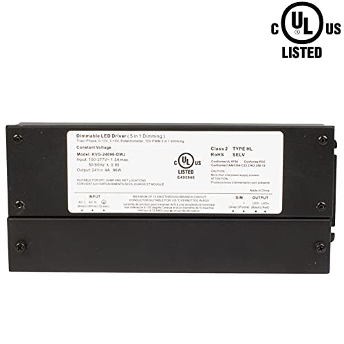 Image of 24v 96w Dimmable LED Driver, UL LISTED AC to DC ELV /MLV /TRIAC / 0-10v PWM / POTENTIOMETER POWER SUPPLY Compatible with Lutron and Levition