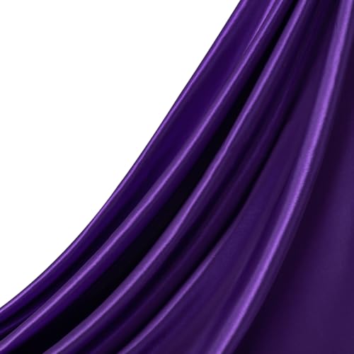 Q&J Fabric Co. Purple Satin Fabric By the Yard Soft Charmeuse Silky Cloth 55 INCH Width for DIY Sewing Crafts Wedding Dresses Backdrops & Party Decor | Smooth Shiny & Wrinkle-Resistant (1 Yard)