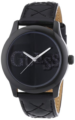 Guess - W70040L2 - Montre Femme - Quartz Analogique - Cadran Noir - Bracelet Cuir Noir