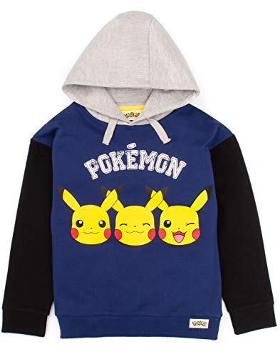Pokémon Hoodie Garçons Enfants Pikachu Face Blue Game Sweater Gift 9-10 années