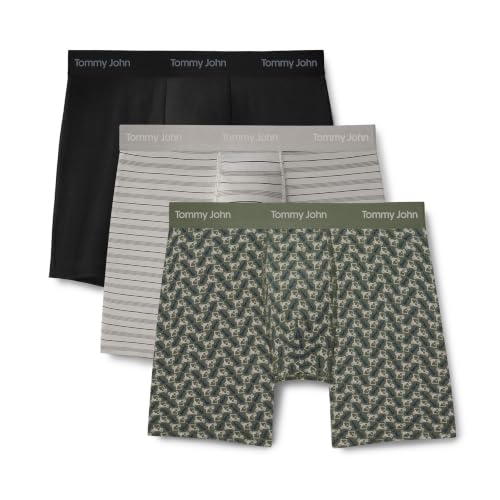 Image of Tommy John Men's Luxe Modal 6 inch Mid-Length Boxer Brief Underwear 3-Pack