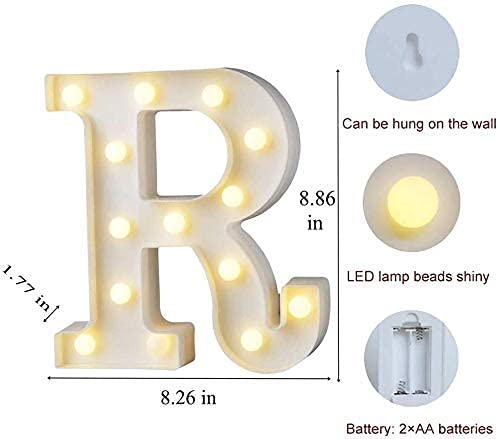 Image of Marquee R Alphabet Shaped LED Light Lamp for Decoration Decore Walls Hanging Birthday Party Wedding (R)