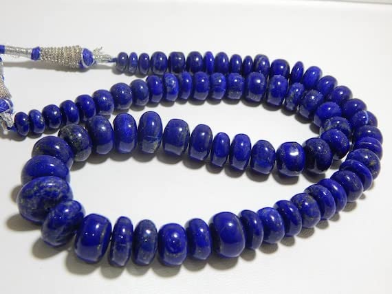 Perles rondelles en lapis lazuli naturel 7x16mm pour atelier de création de bijoux