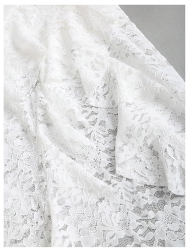 Verdusa Women's Y2K Floral Lace Sheer Skirt Layered Ruffle Asymmetrical Long Skirts3