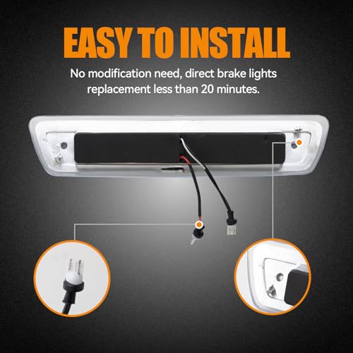 Image of Third 3rd Brake Light LED High Mount Stop Light for 2009-2014 Ford F150, 10-14 Lincoln Mark LT, Rear Center Cab Roof Tail Cargo Lamp, NOT FIT SVT Raptor&Models with Hill Descent Control (Chrome)