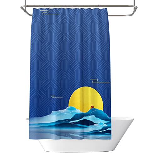 Rideau douche 200x180 hydrofuge lavable polyester style chinois - 6