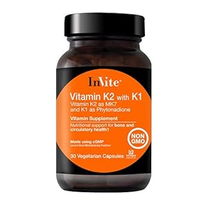 Invite Health Vitamin K2 with K1 – Support for Bone and Circulatory Health – Non GMO Dietary Supplement – 30 Vegetarian…