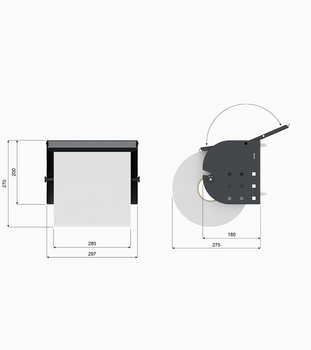 Fami - Portarotolo in Acciaio per Pareti Forate, Pannelli in Legno o Muri, Ideale per Garage, Officine e Magazzini, (Ø 240 mm)