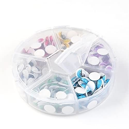 Craft County 300 peças Googly Eyes de plástico multicolorido, 8 mm, com cílios e suporte autoadesivo