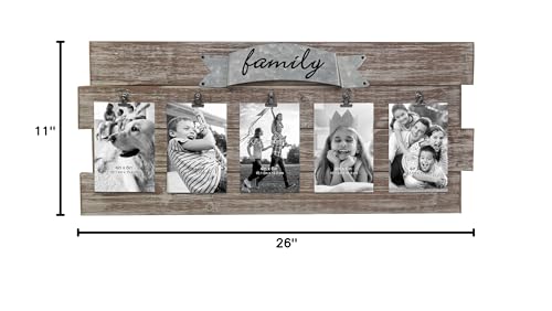 Stonebriar-Rustic-Wood-Collage-Picture-Frame-with-Clips-and-Metal-Detail-Brown-26-x-11 Stonebriar Rustic Wood Collage Picture Frame with Clips and Metal Detail Brown 26 x 11