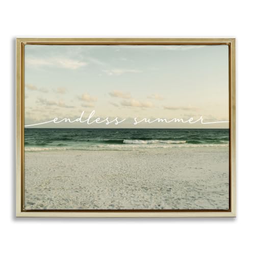 Endless Summer Beach Coast Waves, 17 x 21 Inch Canvas in Floater Frame