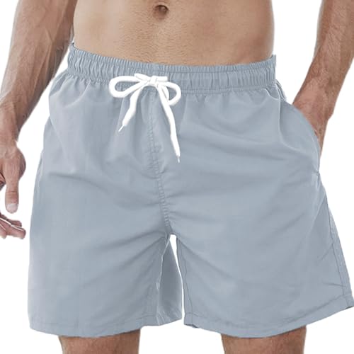 Muscularfit Mens Quick Dry Casual Shorts 5 Inch Inseam Drawstring Stretch Bathing Suits Hawaiian Summer Beach Swimming Trunks