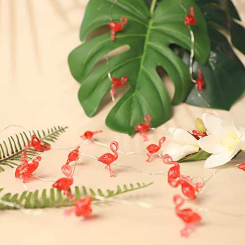 Image of Pink Flamingo String Lights Battery Operated with Remote Fairy Lights 10ft 30LEDs USB Plug in Summer Tropic Themed Flamingo Decor Lights for Home Party Gifts Decorations