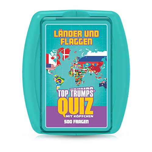 Winning Moves Top Trumps Quiz Länder und Flaggen - Geografie Quizspiel für 2+ Spieler ab 8 Jahren mit 500 Fragen in praktischer Box