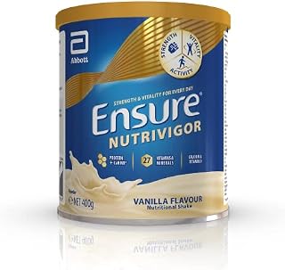 Ensure NutriVigor Nutritional Shake | Boosts Energy | Helps you do what you want with Strength | Food supplement with Protein, HMB and 27 Vitamins & Minerals | 400g | Vanilla Flavour