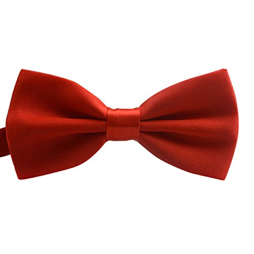 Amison Clásico Moda Novedad hombres pajaritas Ajustable Boda del smoking corbata pajaritas (F, rojo)