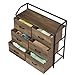 HOMECHO Fabric Dresser with 6 Drawers, Wide Chest of Drawers with Wood Top, Sturdy Metal Frame, Furniture Storage Tower for Bedroom, Closets, Hallway, Entryway, Rustic Brown