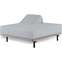 Top Split King Fitted Sheet Only for Adjustable beds, Split Down 39 inches from The Top, 600 Thread Count 100% Cotton Half Split Flex Head Fitted Sheet for Sleep Number Beds, Silver