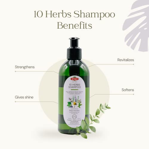 10 Herbs Rejuvenate Shampoo For Bright And Shiny Hair, Sage, Peppermint, Melissa, Rosemary, Myrtle, Storax, Thyme, Juniper, Lavender, Chamomile, No Paraben, No Silicon, Herbal Shampoo For Normal And Oily Hair #TOP3