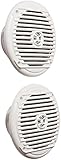 Jensen MS6007WR 6.5” Coaxial Marine Speakers, 60 Watts, White, Sold as Pair