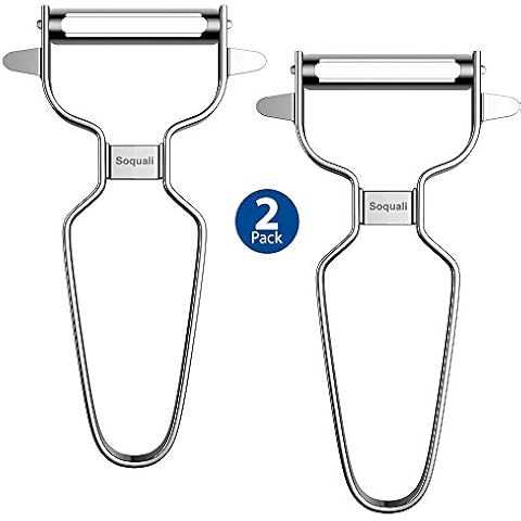 2 Pack Vegetable Peeler Stainless Steel for Kitchen - Y Peeler Safe to Use, Veggie Potato Fruit Carrot Cucumber Peeler, Easy to Peel & Clean Cover