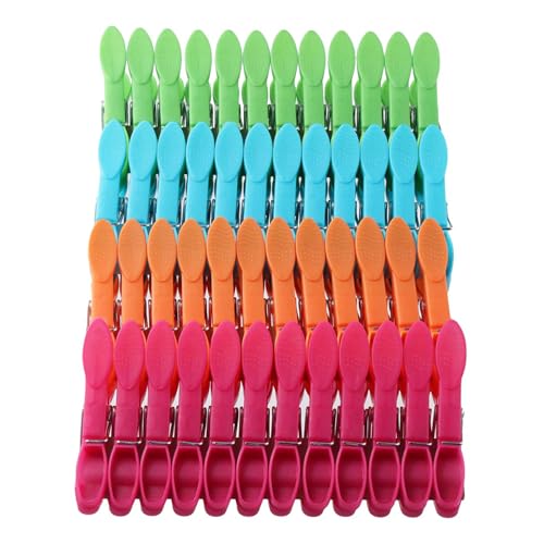 hobbyme 48Pcs Colorful Plastic Clothespins,Heavy Duty Laundry Clothespins,Mini Air-Drying Clothing Clips Set,Small Colored Clothes Pegs for Towel Food Package