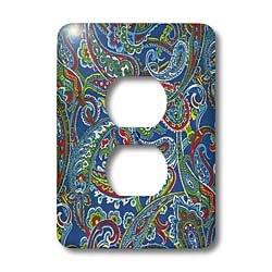 Cache pour prise de courant motif cachemire bleu 3dRose lsp_33260_6