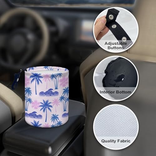 Image of Palm Tree Car Trash Can Portable Dustbin Bin Waste Basket Car Accessories Interior for Front Seat, Back Seat, Floor, Headrest