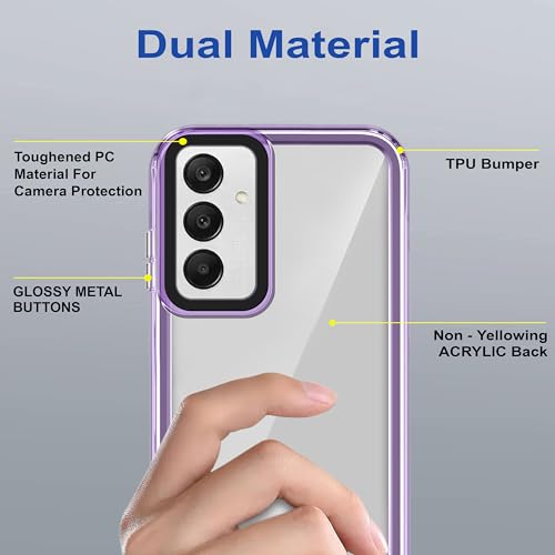 Image of Zapcase Back Case Cover for Samsung Galaxy M35 5G | Compatible for Samsung M35 5G Back Cover | Case Cover with Camera Protection | (TPU + PC | Translucent Purple)
