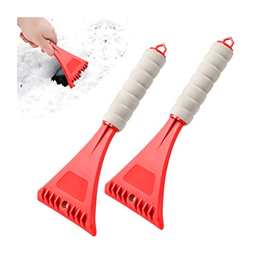 JNNJ Hiver Vitre de Voiture Pelle à Neige, Grattoir à Glace avec Poignée Douce Antidérapante, Gratte-Givre Racloir en Plastique, Pelle À Neige Voiture, Pare Brise Outil d'hiver(Rouge)
