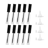 POPETPOP Leere Nachfüllbare Wimperntusche Flaschen 10 Ml mit Schwarzem Deckel und 4 Trichtern Auslaufsicherer Aufbewahrungsbehälter für Reisen und Zuhause