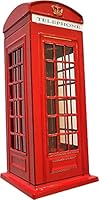 2 UR DOOR Rote Telefonzelle Spardose, Bank-Souvenir, Zinkdruckguss, London-Souvenir mit Union Jack, Sammlerstück mit leicht zugänglicher Kappe für Kinder und Erwachsene, unverwechselbare Größe: 14 x 6
